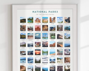 National Park Checklist Poster • USA Adventure Tracker