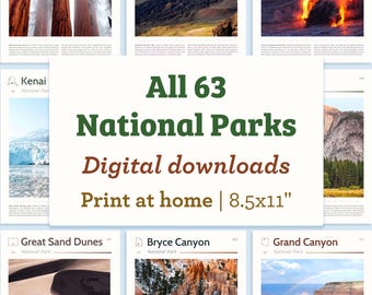 National Park Poster Collection, US Travel Art (Digital Download)