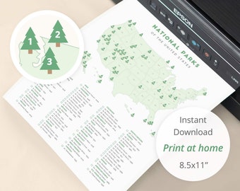 National Park Checklist Map • classroom activity, digital download • Nature themed classroom activities, learn the National Parks