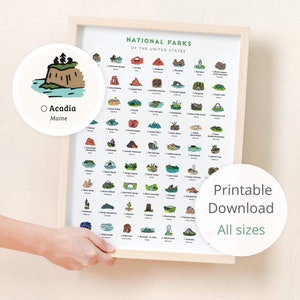 National Park playroom art • National Park poster, National Park print, nature theme art • kid playroom art, nature nursery decor