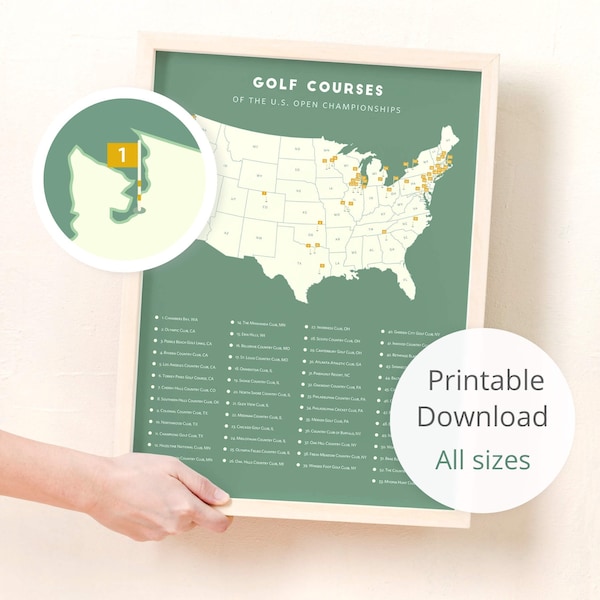 Printable Golf Course Maps Etsy