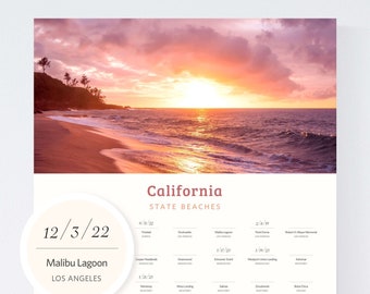 State Beaches of California poster / beaches of California, State beaches in California, California beaches wall art, California poster