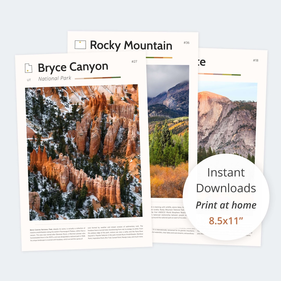 National Park Posters Print at Home / National Parks Print, National ...