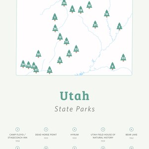 Map of Utah State Parks Download 8.5x11 Print at Home / Utah - Etsy
