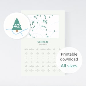 Colorado-Karte mit State Parks herunterladen (8x10" bis 24x36") / Karte von Colorado, State Parks von Colorado, CO State Parks, Colorado-Poster