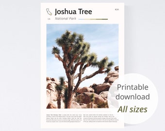 Joshua Tree California printable download (8x10" to 24x36") / Joshua Tree National Park, California nature decor, California themed playroom