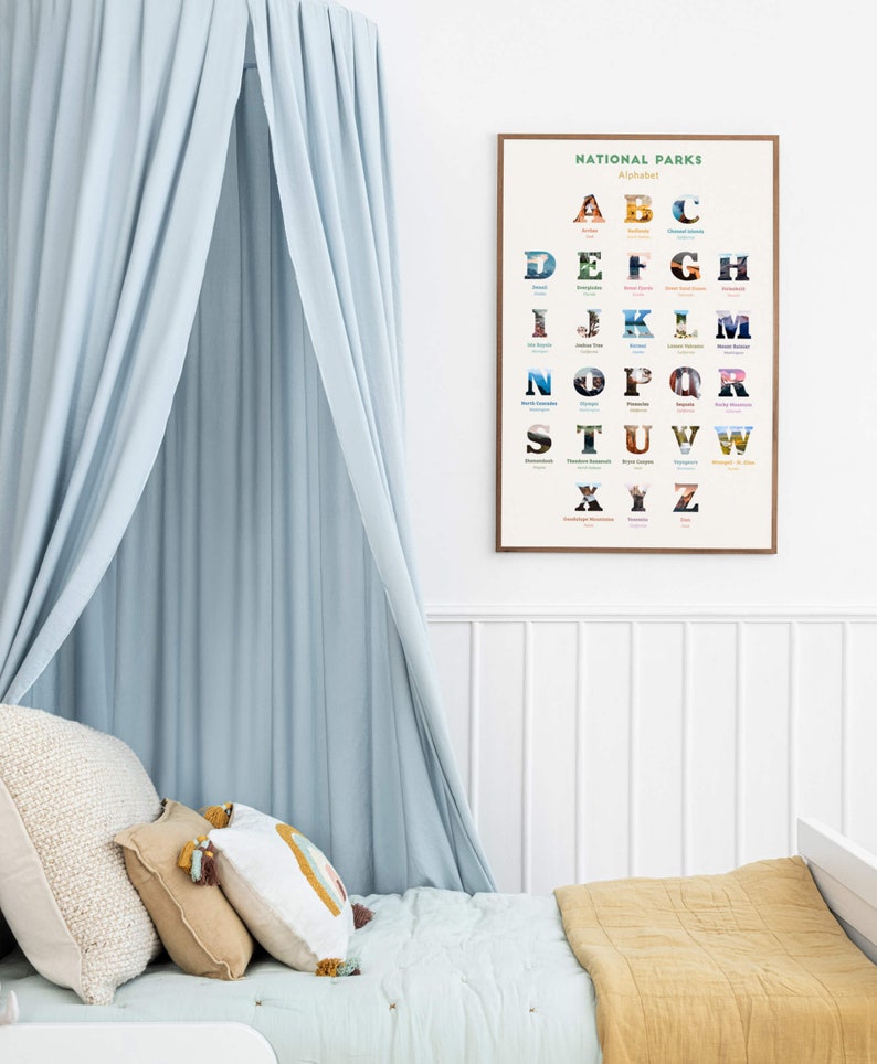 National Park nursery decor Alphabet poster National Park baby shower gift, National Park Alphabet print woodland themed nursery gift image 2