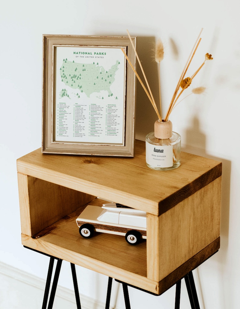 National Park Checklist Map • Minimalist National Park poster, National Parks print, National Park wedding gift, National Park bucket list image 4