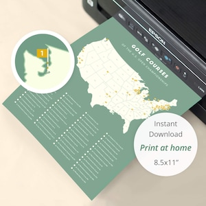 U.S. Open Golf Courses Map Poster • Golf Tracker Print (Digital Download)