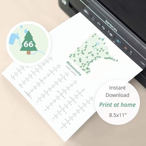 Minnesota State Parks Tracker Karte download (8,5x11 Druck zu Hause) / Minnesota Karte, State Parks von Minnesota, printable download