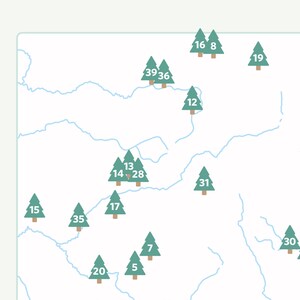 Carte du Colorado avec les parcs d'État à télécharger 8 x 10 po. à 24 x 36 po. / carte du Colorado, parcs d'État du Colorado, parcs d'État du CO, affiche du Colorado image 4