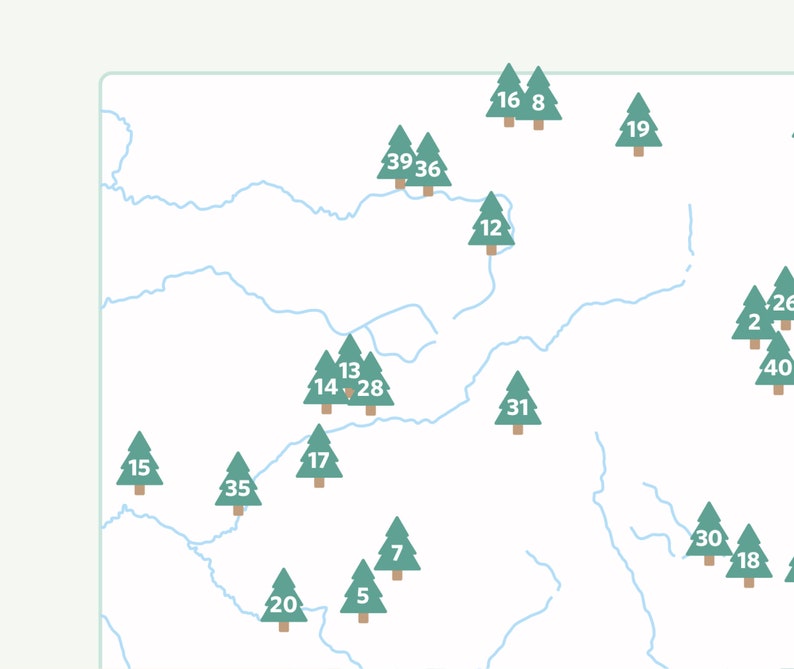 Carte du Colorado avec les parcs d'État à télécharger 8 x 10 po. à 24 x 36 po. / carte du Colorado, parcs d'État du Colorado, parcs d'État du CO, affiche du Colorado image 4