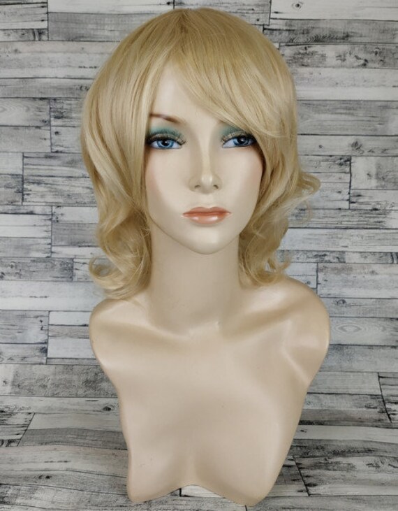Blonde wig withbangs short blonde wig short curly wig short Etsy