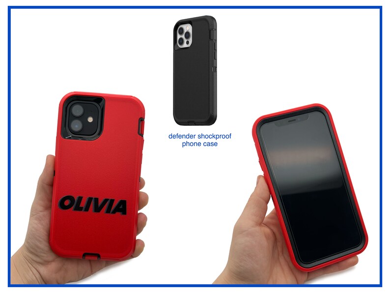 Customized Text on Defender Phone Case Etsy