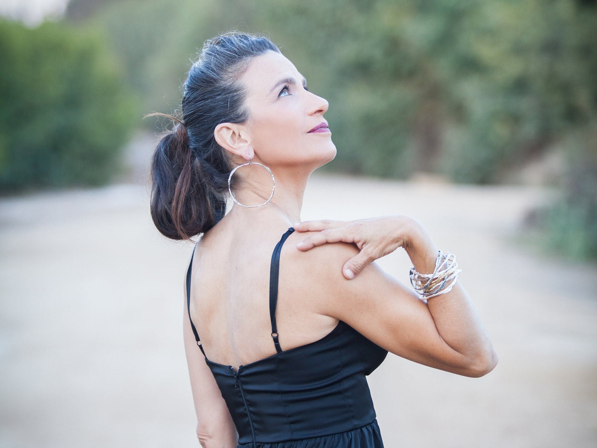 Silver Hoop Earrings, 2 Inch Hoop Earrings, Extra Large Hoops, Massive