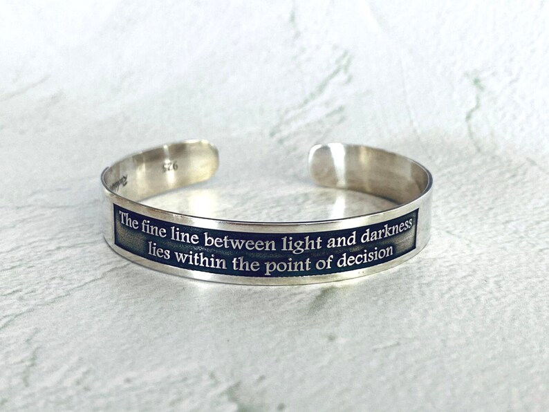 Gifts For Men Jewish Jewelry Open Silver Cuff Bracelet Unique Statement Bangle Engraved Kabballah Bracelet Handmade 925 Silver Bracelet