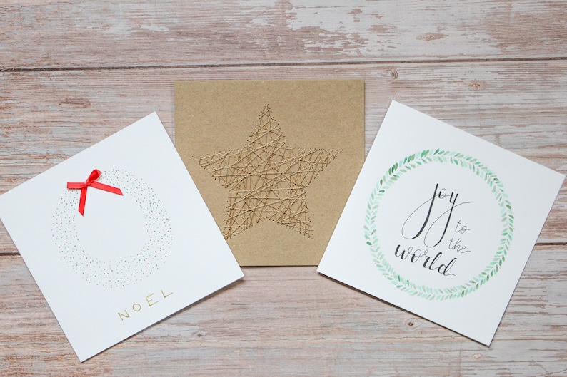 Set of 6 Handmade Christmas Cards