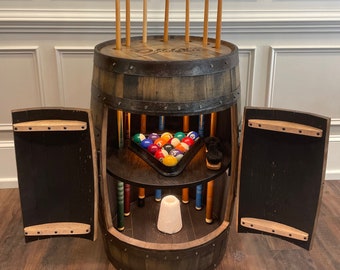 Whiskey Barrel Pool/Billiards Cabinet