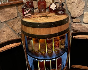 Bourbon Barrel Cabinet-engraving available- loaded with unique features