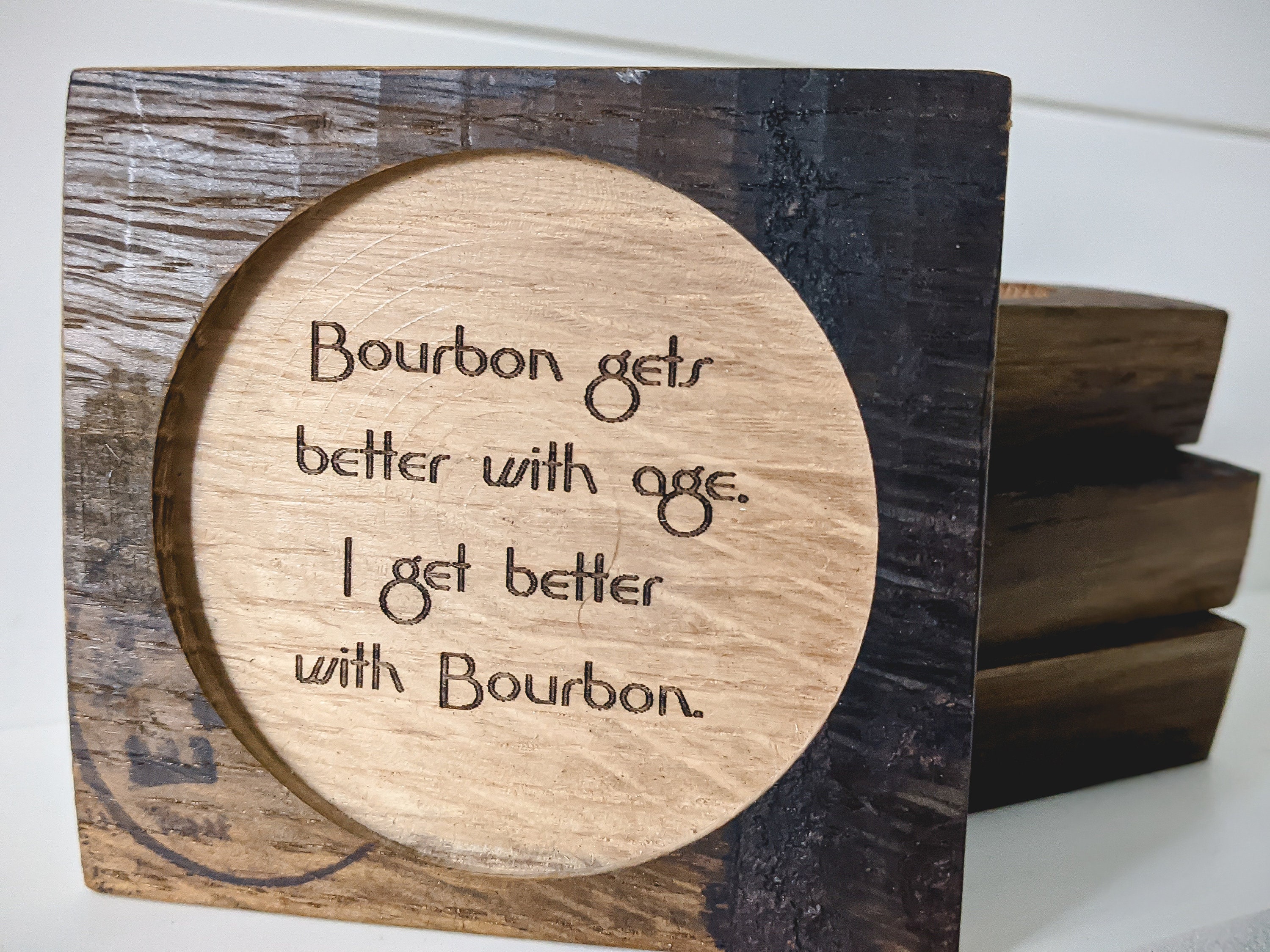 Bourbon Themed Engraved Barrel Stave Coasters 4 DIFFERENT | Etsy