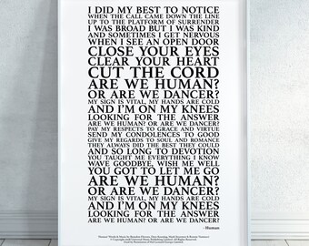 Human Lyrics Etsy Human Lyrics Etsy
