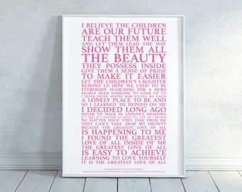 TAKE THAT Greatest Day Music Love Song Lyrics Wall Art 