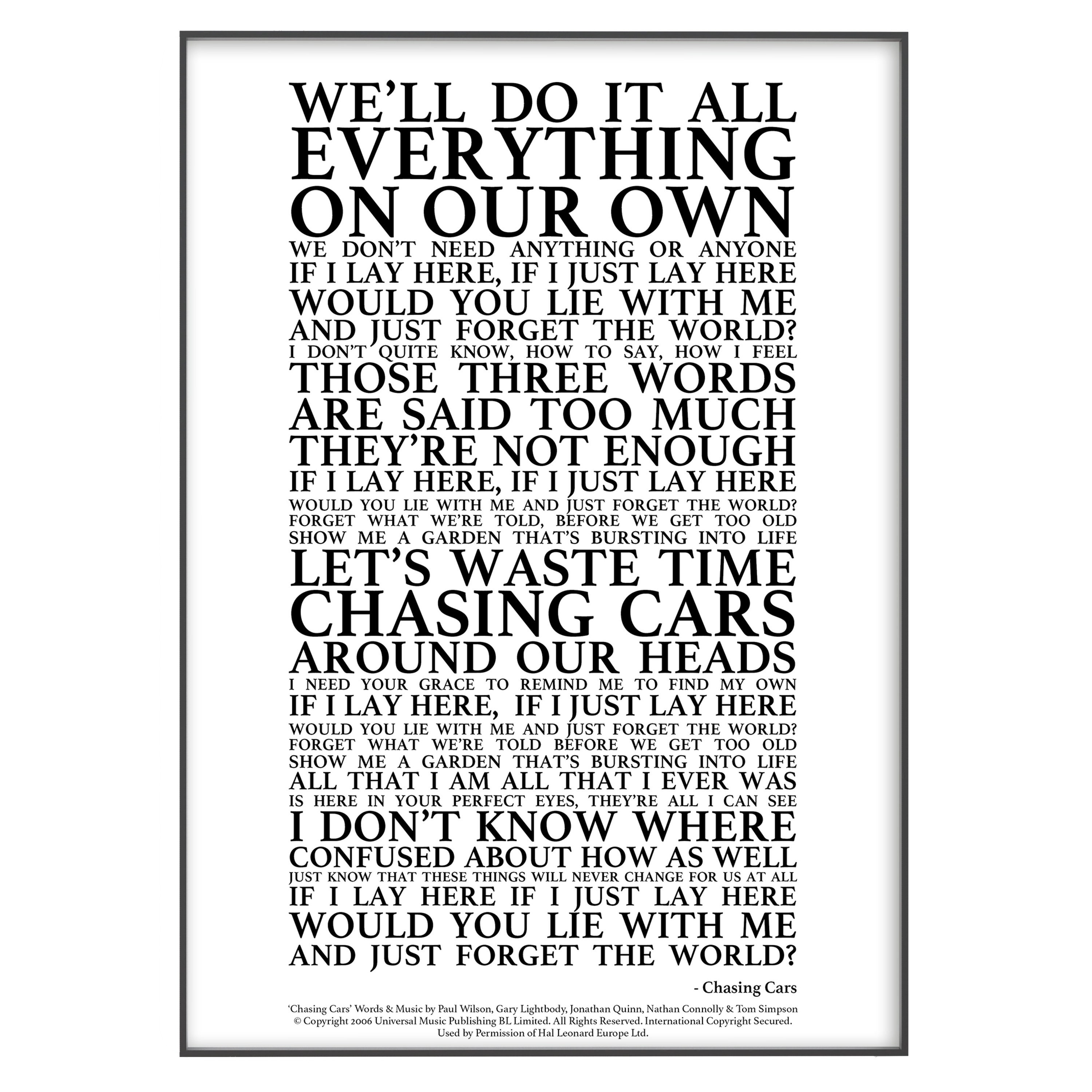Desong Lyrics Chasing Cars - 035cc9q
