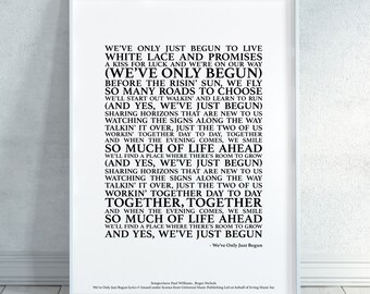 We Only Just Begun | Etsy