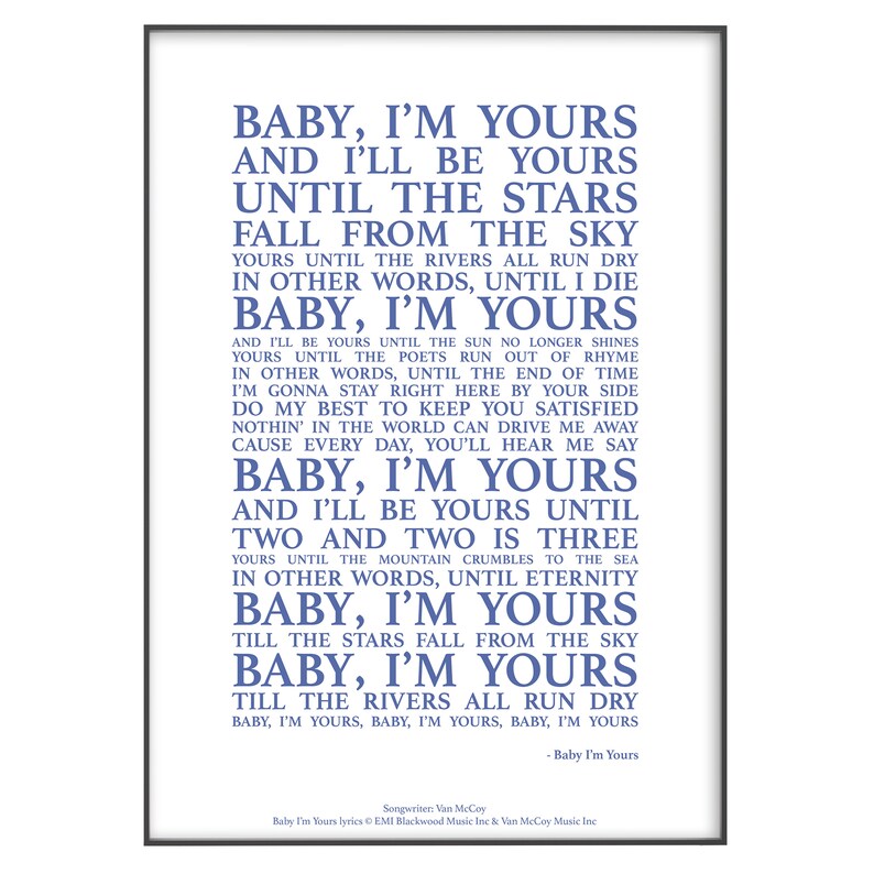 Baby I M Yours Lyrics
