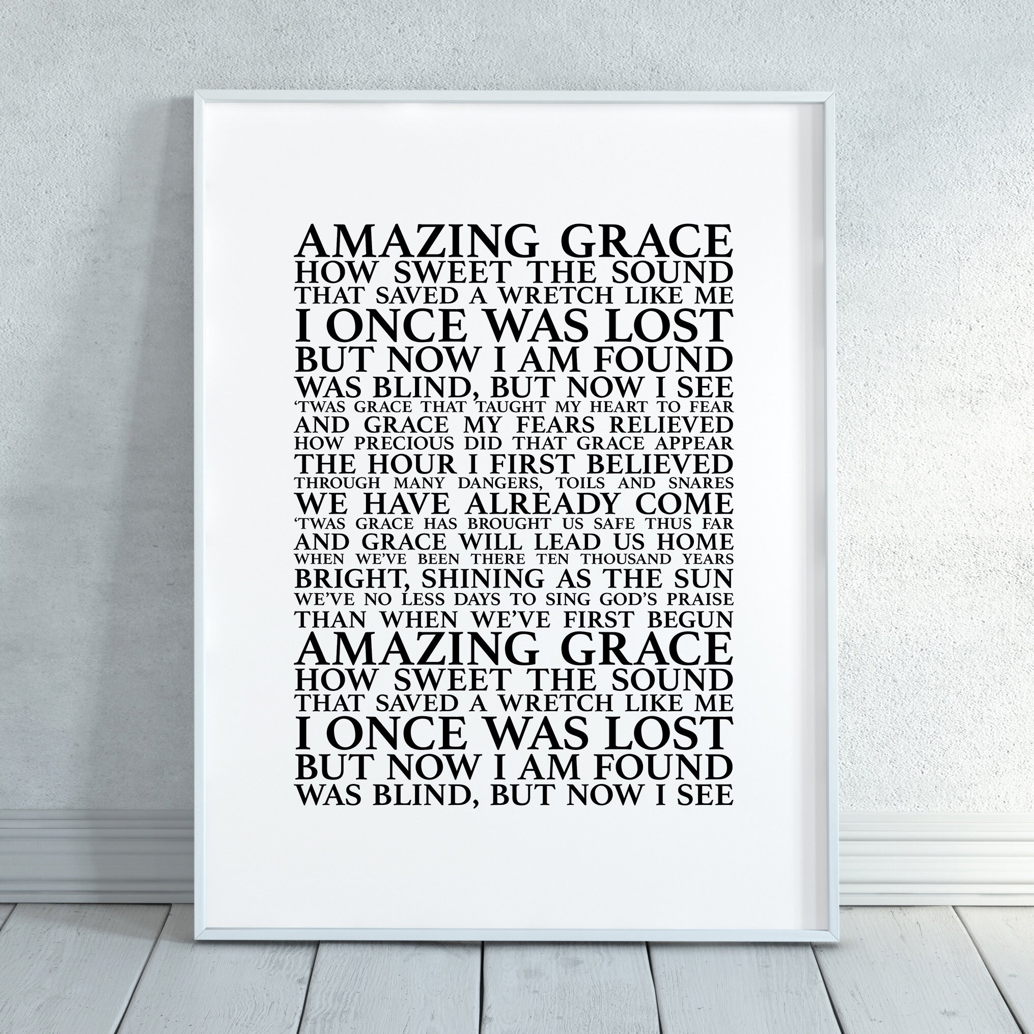 Amazing Grace Song Lyrics Print Official Licensed Print Poster unframed