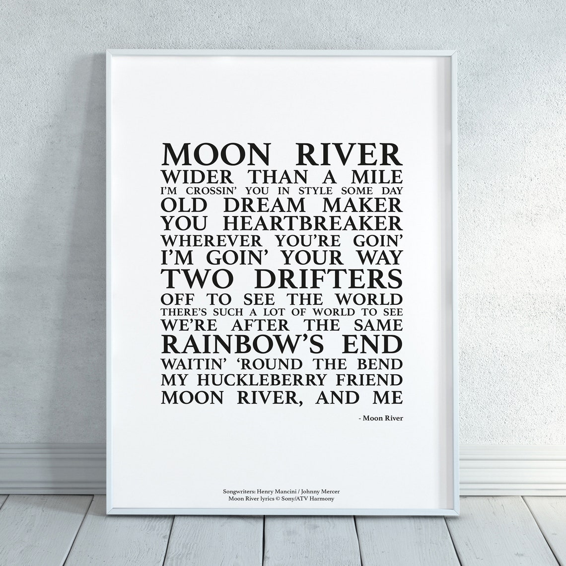 Moon River Song Lyrics Print Official Licensed Print Poster Etsy UK