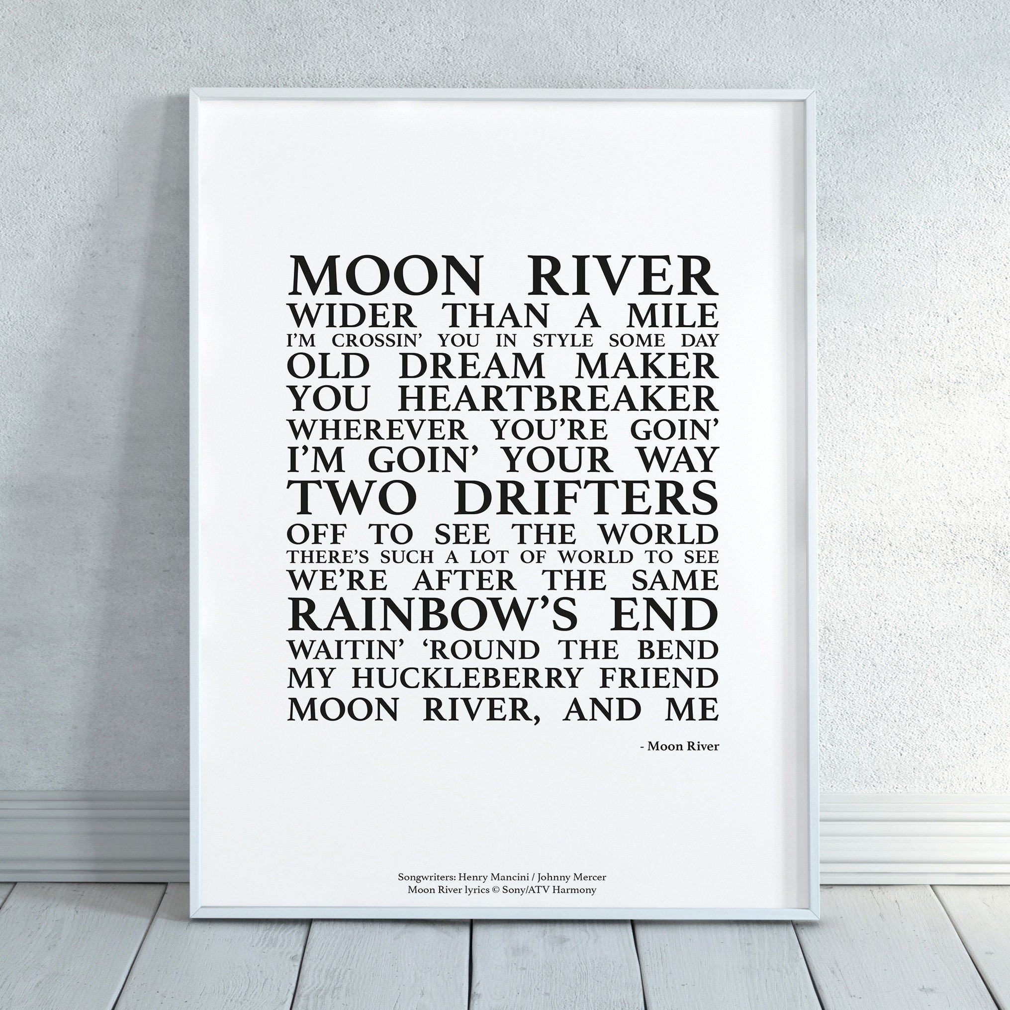 Moon River Song Lyrics Print Official Licensed Print Poster Etsy Moon River Song Lyrics Print Official Licensed Print Poster Etsy