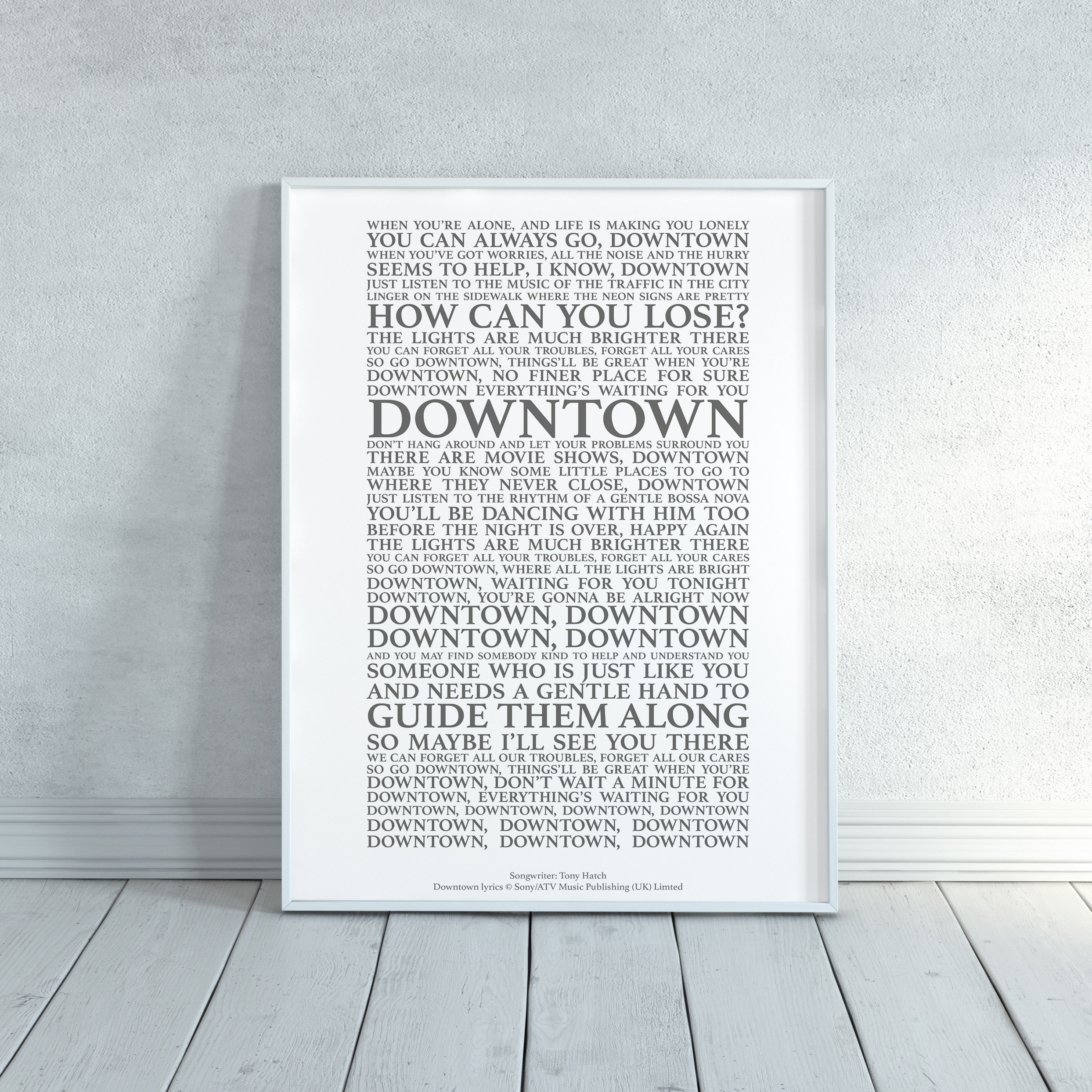 Downtown Song Lyrics Print Official Licensed Print Poster Etsy
