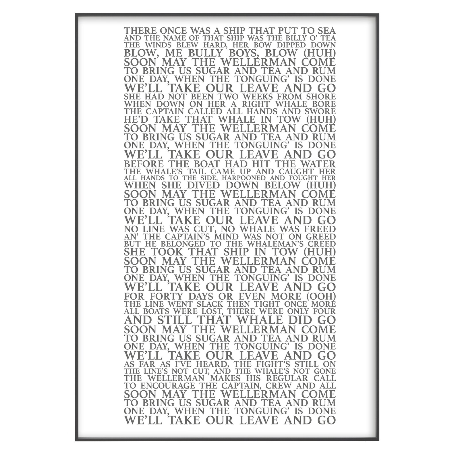 Wellerman Song Lyrics Print Official Licensed Print Poster Etsy