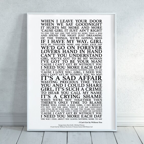 Trouble Lyrics Print -  Israel