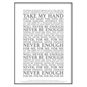 Never Enough the Greatest Showman Song Lyrics Print Official Licensed ...