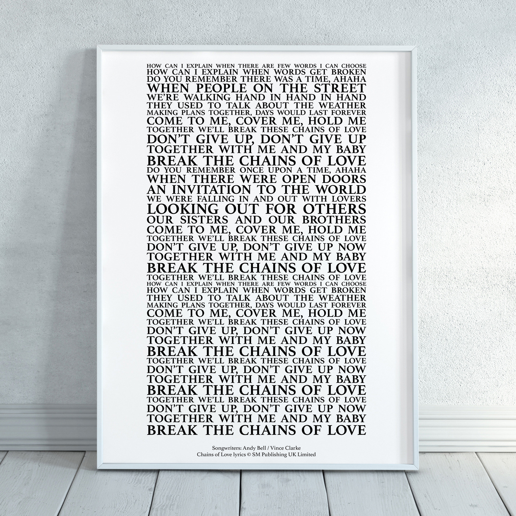 Chains of Love Song Lyrics Print Official Licensed Print Etsy Nederland