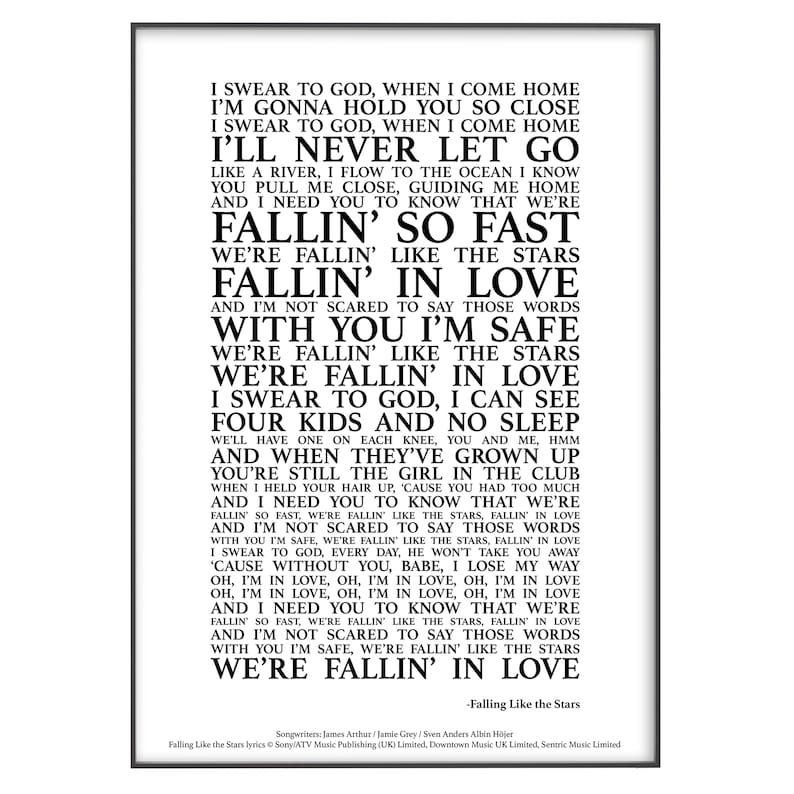 Falling Like the Stars Song Lyrics