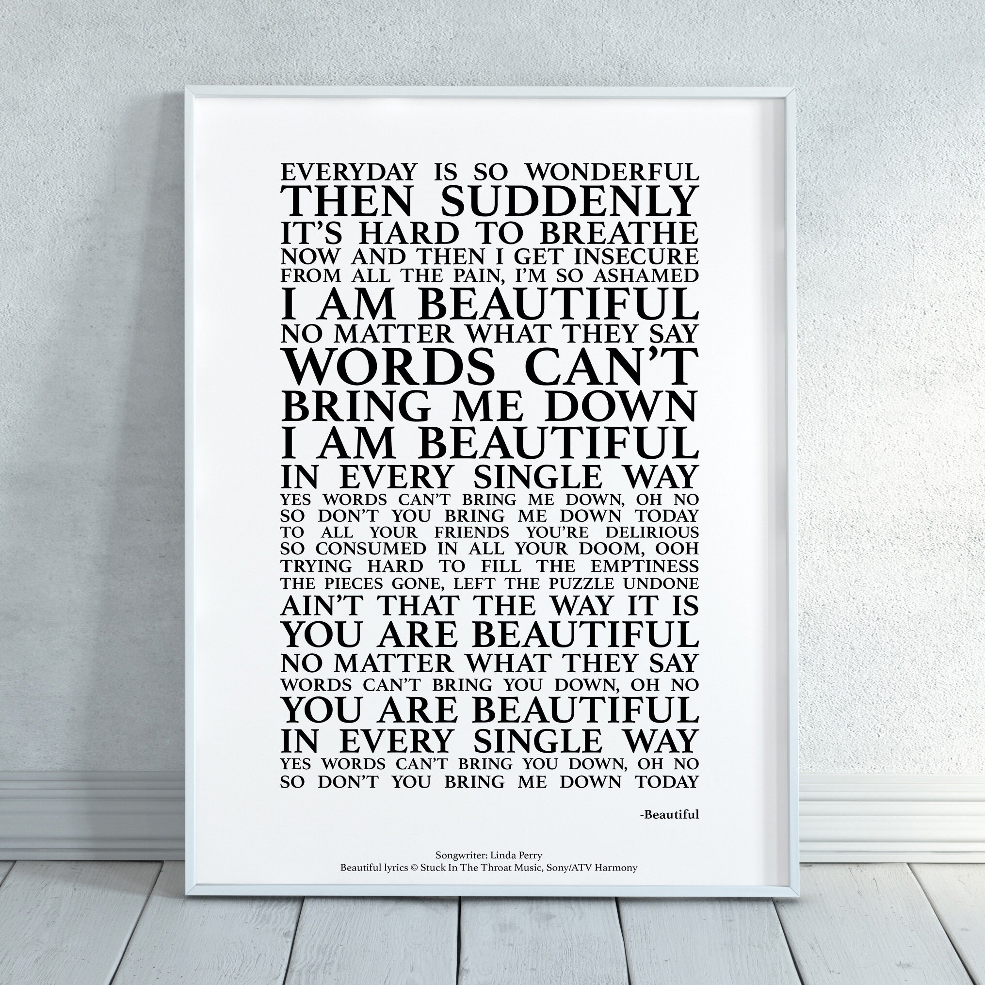 Beautiful Song Lyrics Print Official Licensed Print Poster - Etsy