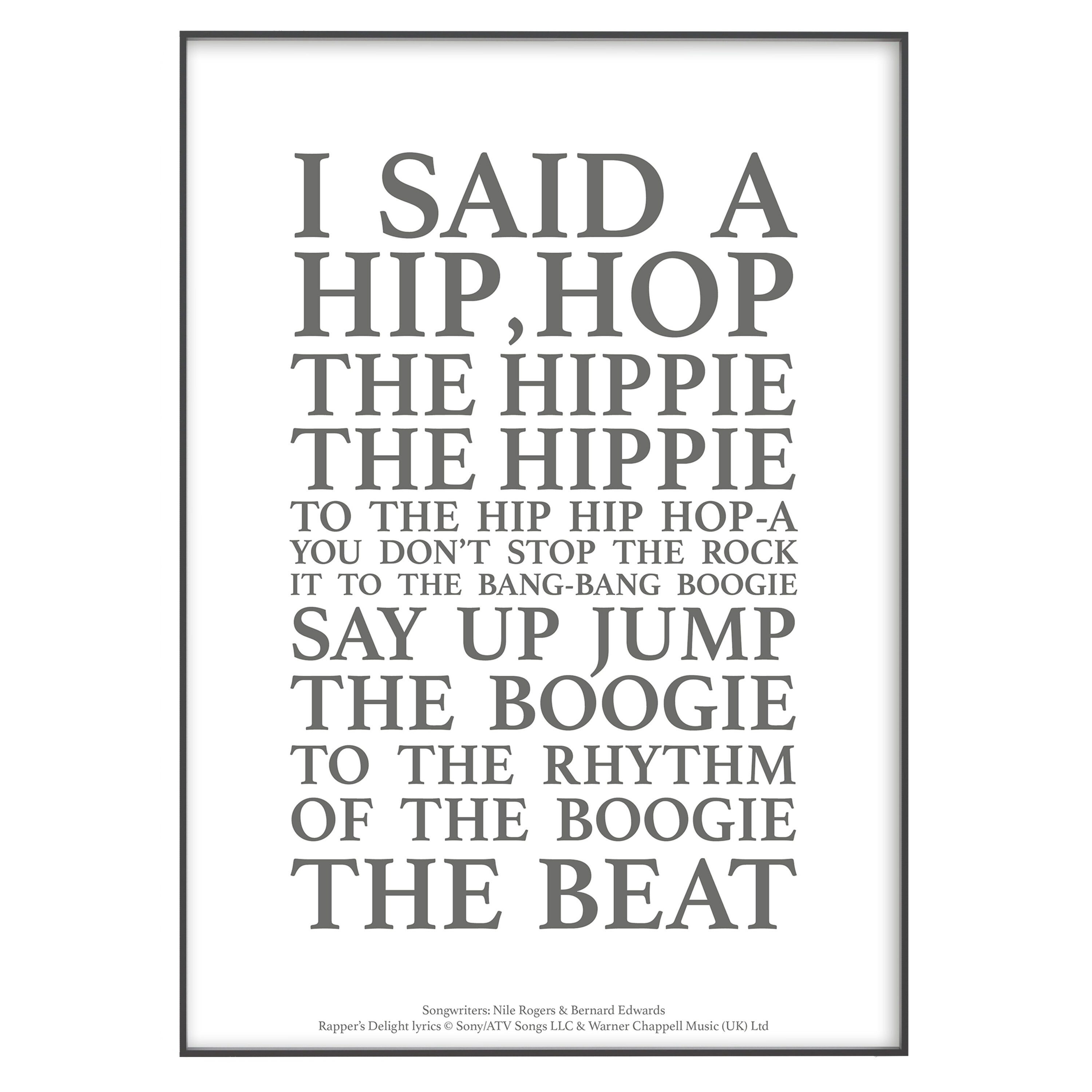 Rapper's Delight Song Lyrics Print Official Licensed Etsy UK