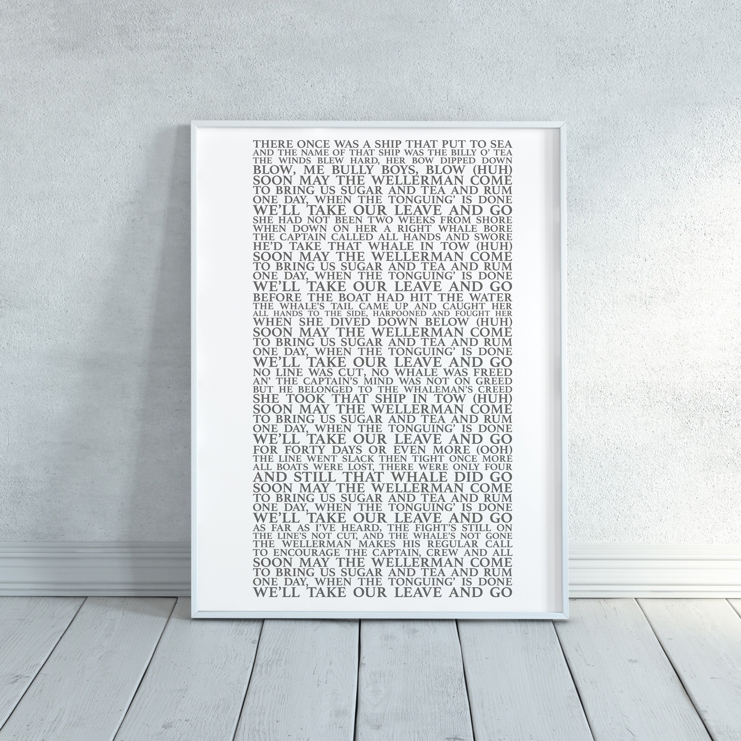 Wellerman Song Lyrics Print Official Licensed Print Poster | Etsy