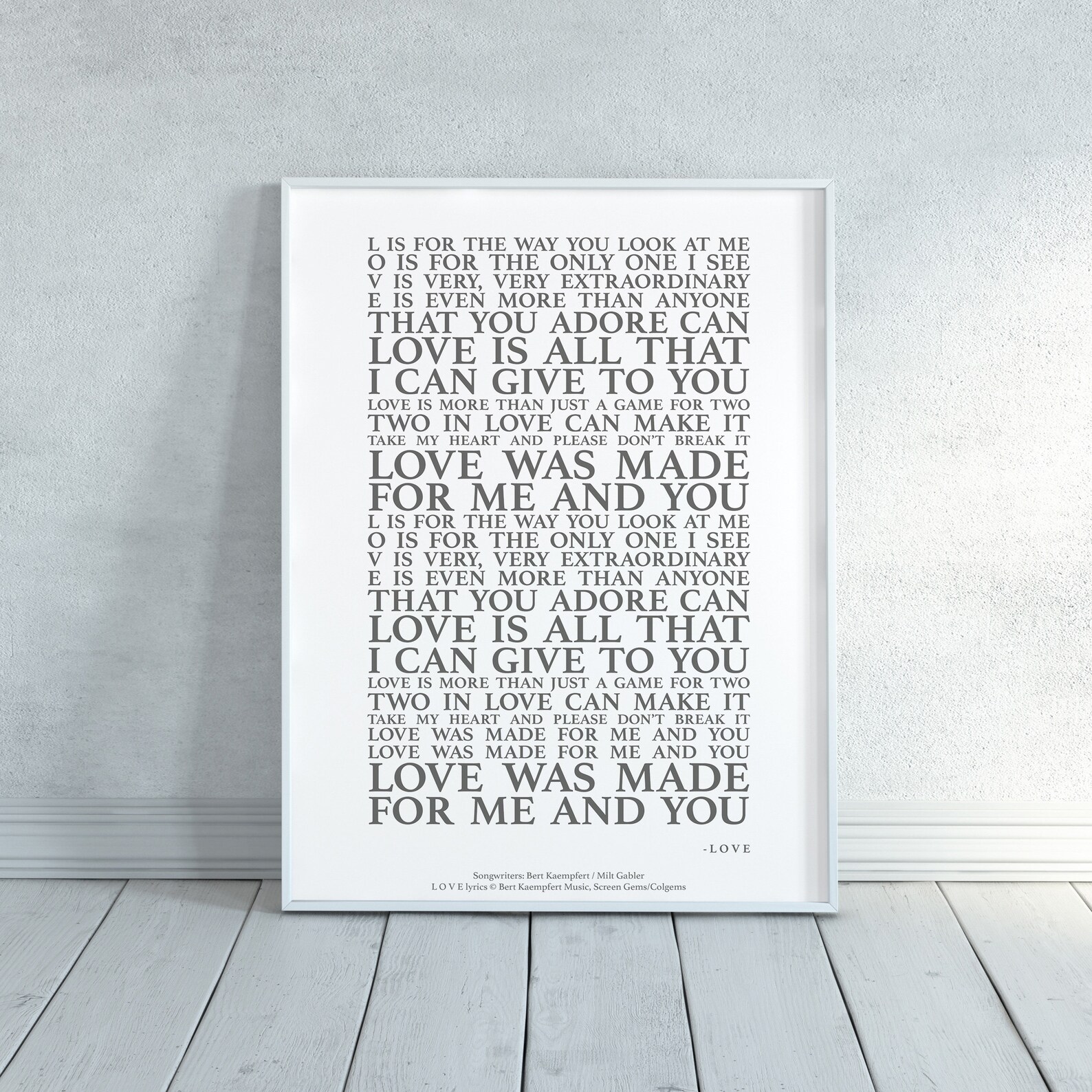 LOVE Song Lyrics Print Official Licensed Print Poster Etsy