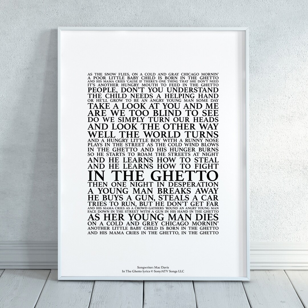 in-the-ghetto-song-lyrics-print-official-licensed-print-poster-unframed