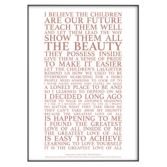 Take That GREATEST DAY Song Lyrics Poster Print Wall Art