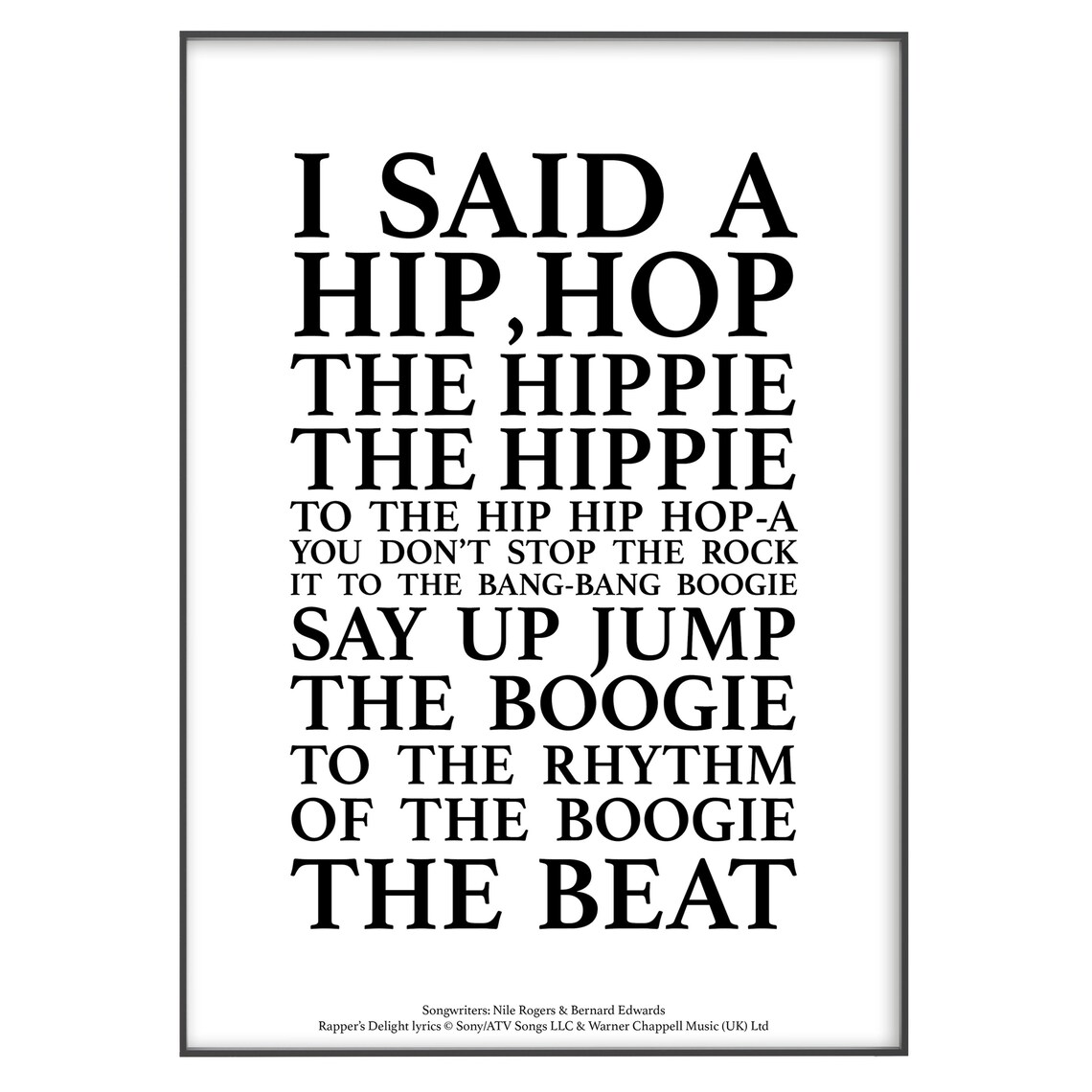 Rapper's Delight Song Lyrics Print Official Licensed Etsy UK
