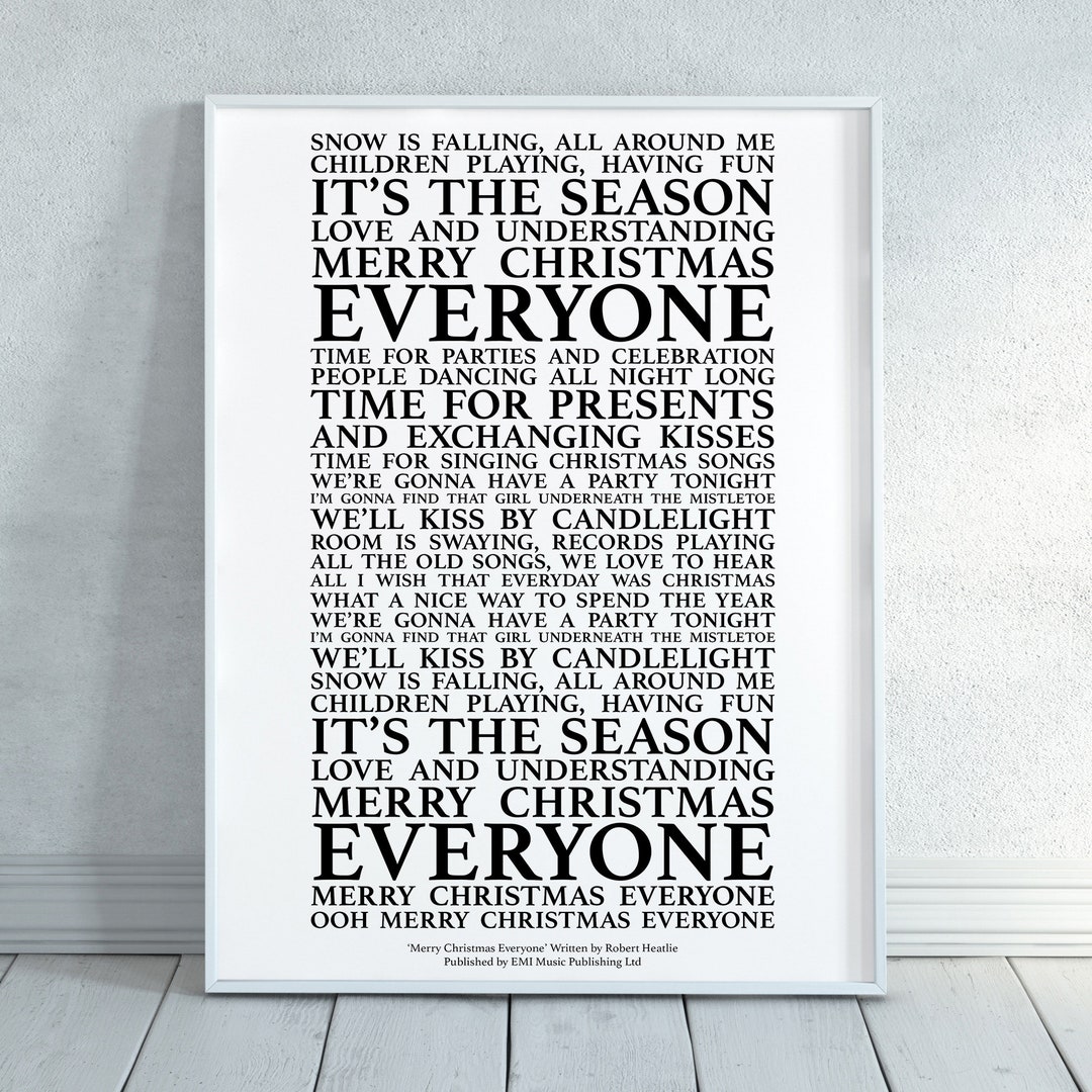Merry Christmas Everyone Song Lyrics Print Official Licensed Print