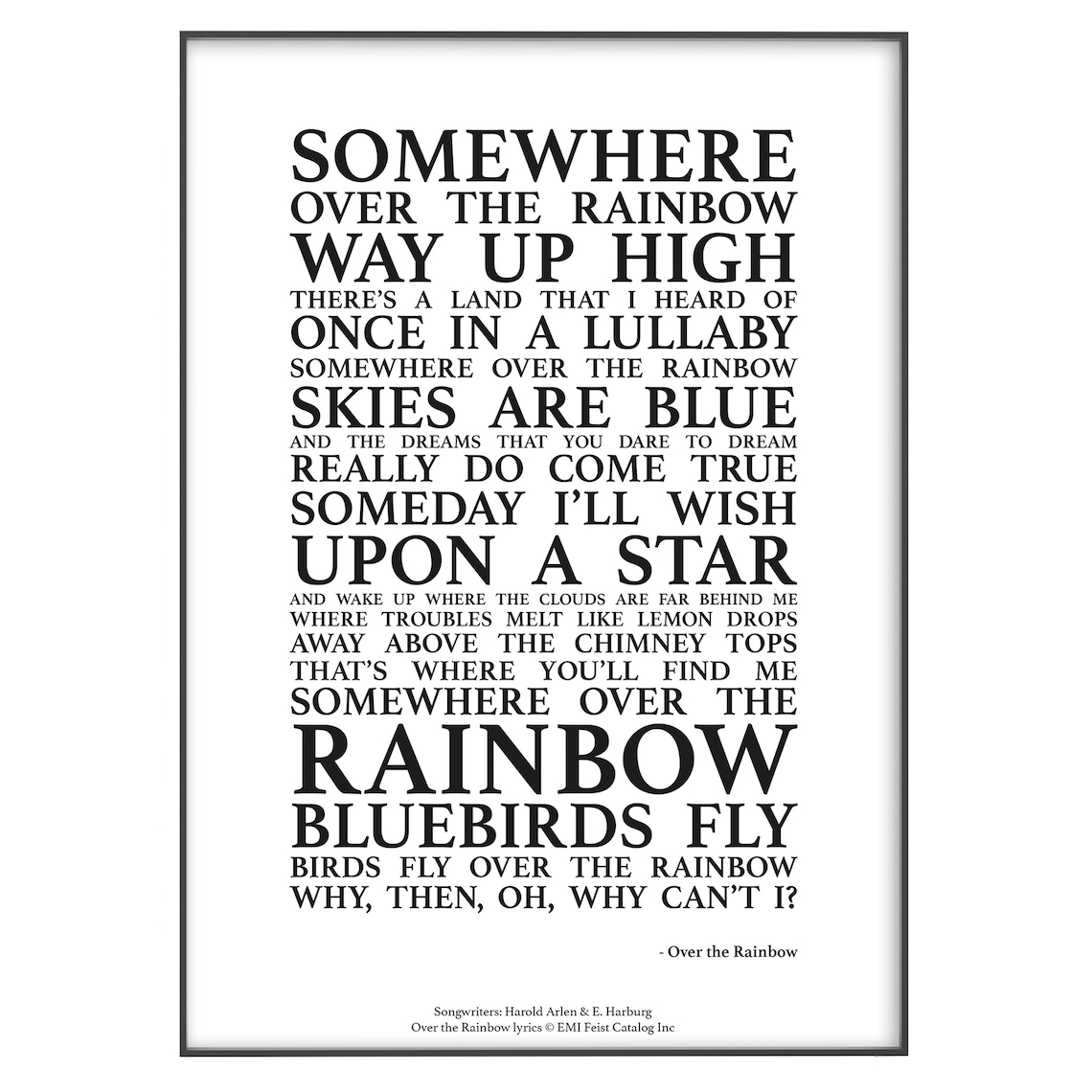 Over the Rainbow Song Lyrics Print Official Licensed Print Etsy Over the Rainbow Song Lyrics Print Official Licensed Print Etsy