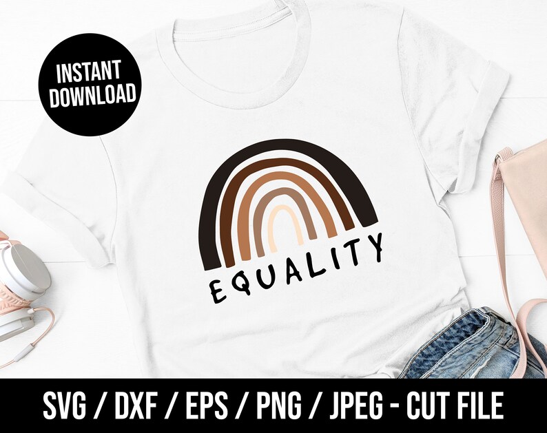 Download Equality Rainbow SVG Melanin Rainbow SVG Shirt Dxf Black ...