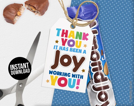 It s Been A Joy Working With You Tags Almond Joy Etsy
