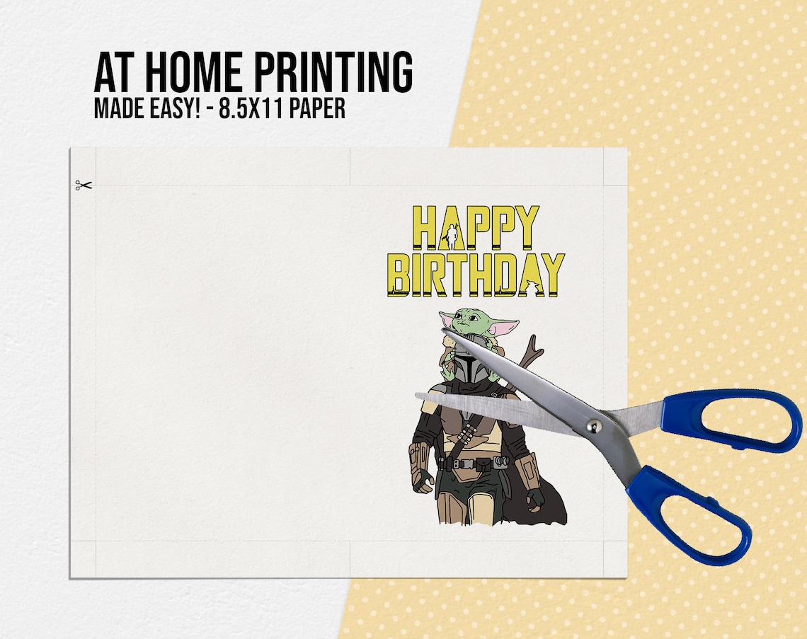 Happy Birthday Card The Mandalorian Card Printable Card | Etsy